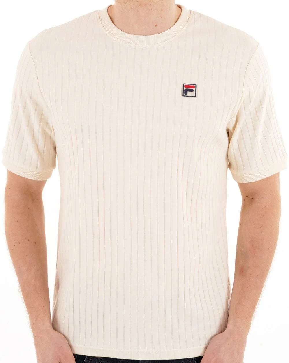 Fila Vintage Easton Ribbed T Shirt Gardenia