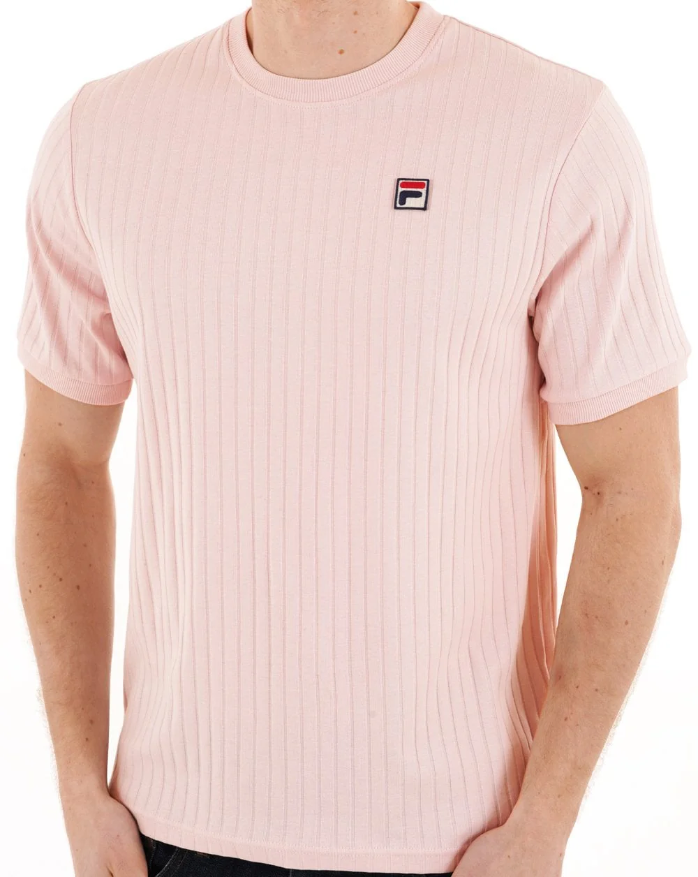 Fila Vintage Easton Ribbed T Shirt Soft Pink - Image 2