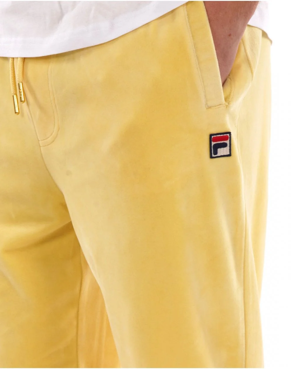 Fila Vintage Eddie Velour Track Pants Light Yellow - Image 2