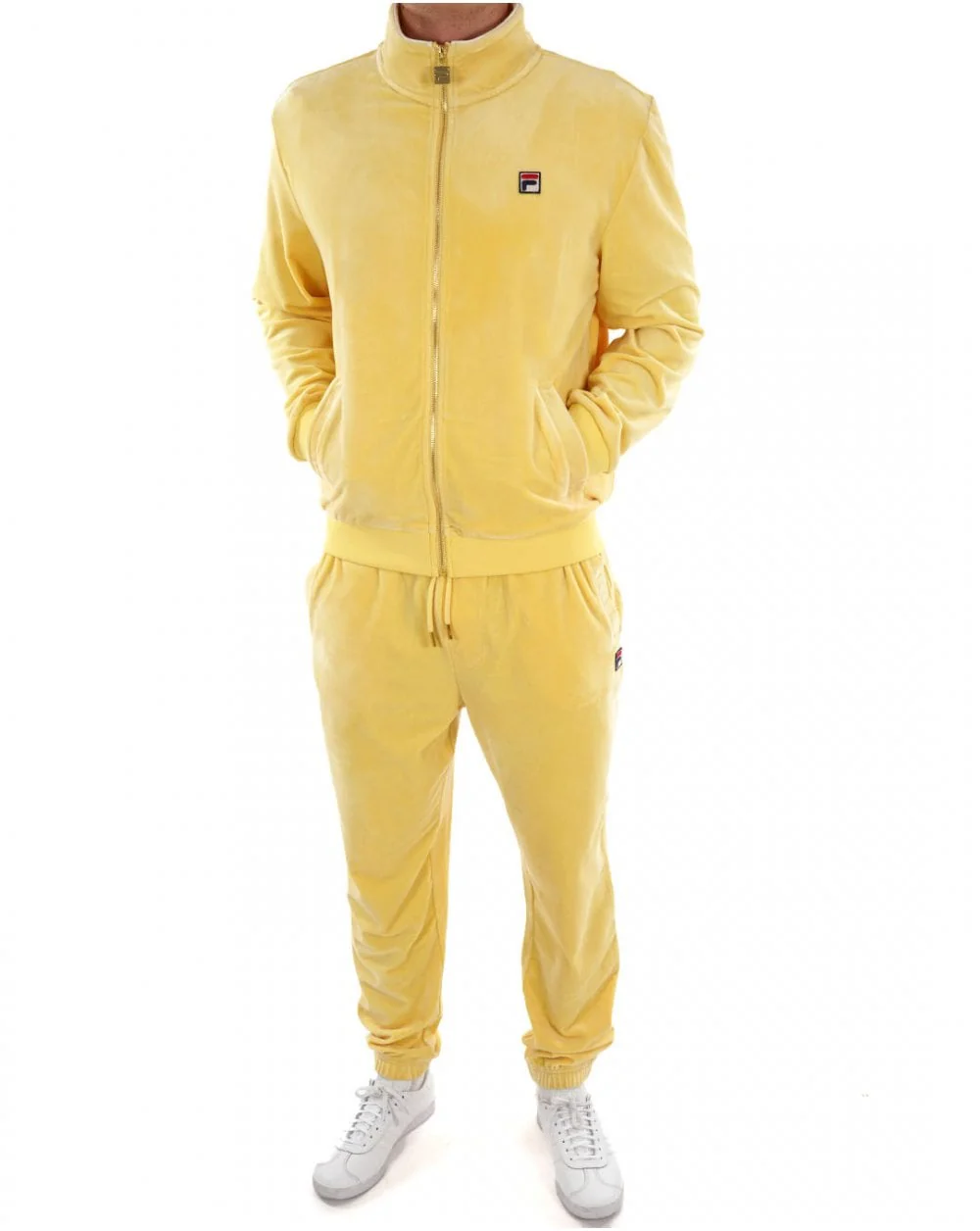 Fila Vintage Eddie Velour Track Pants Light Yellow - Image 3