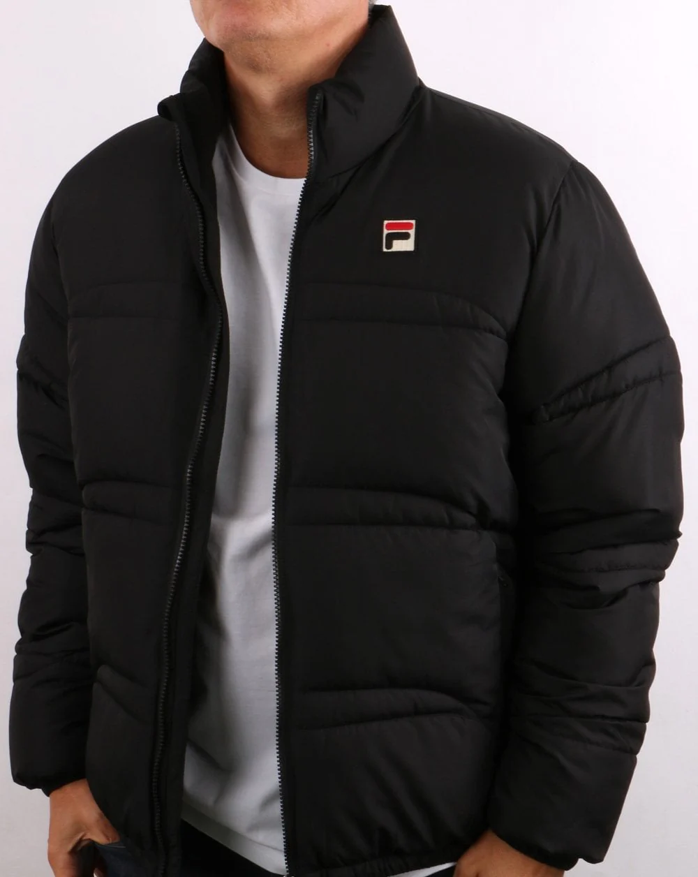 Fila Vintage Elias Quilted Puffer Jacket Black - Image 2