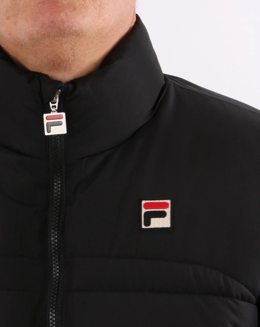 Fila Vintage Elias Quilted Puffer Jacket Black - Image 3