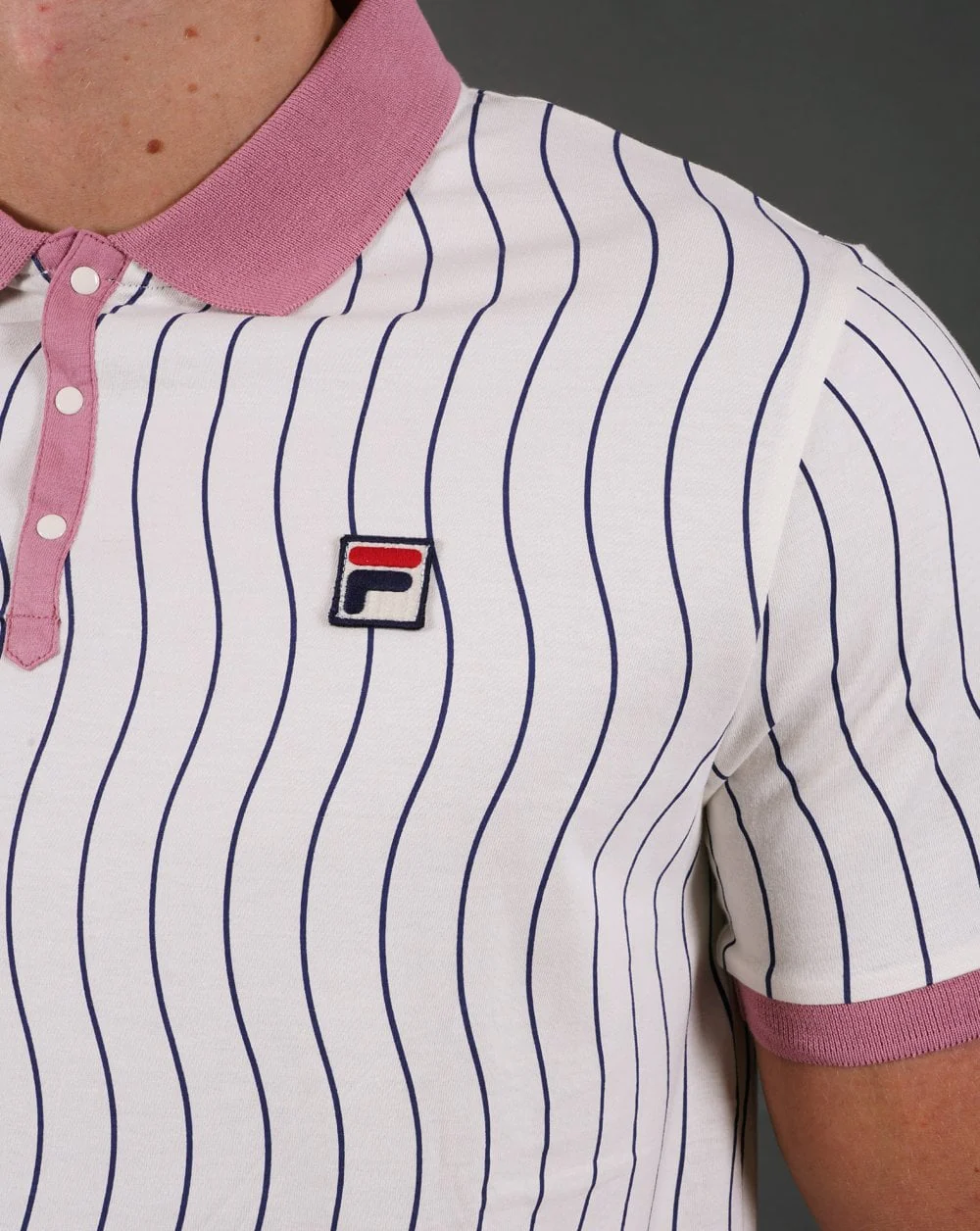 Fila Vintage Ellery Polo Shirt Off White - Image 3