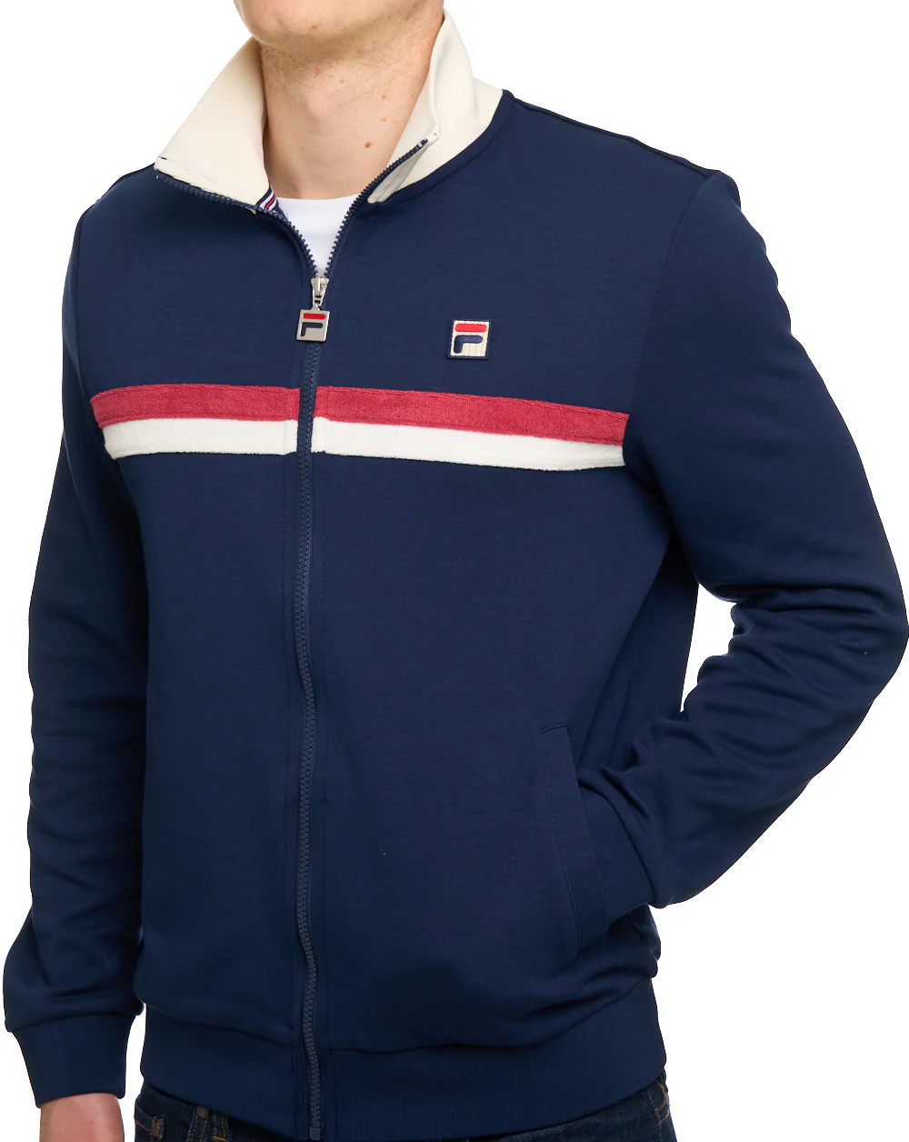 Fila Vintage Enrico Track Top Navy - Image 3