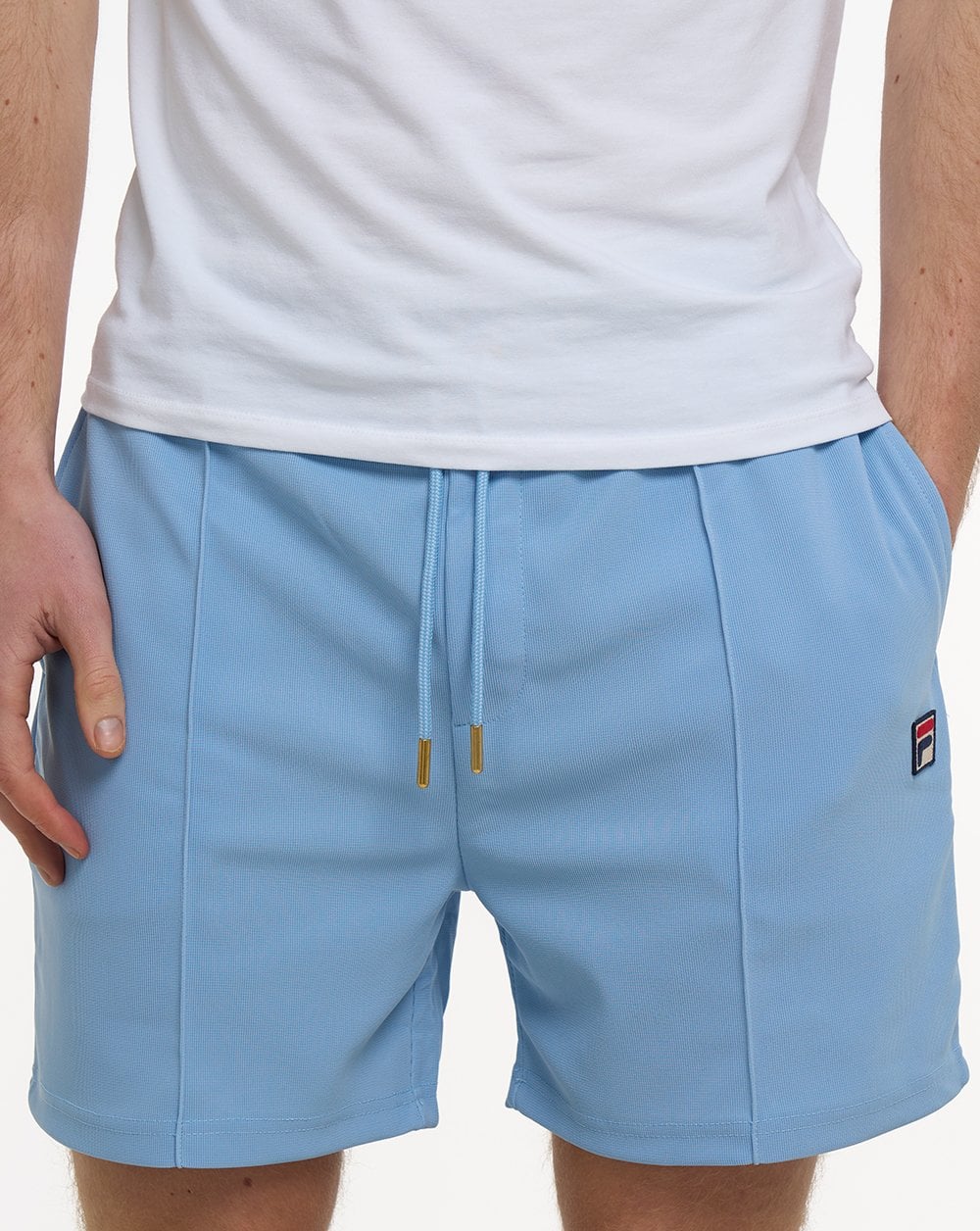 Fila Vintage Eusebio Pin Tuck Shorts Light Blue - Image 3