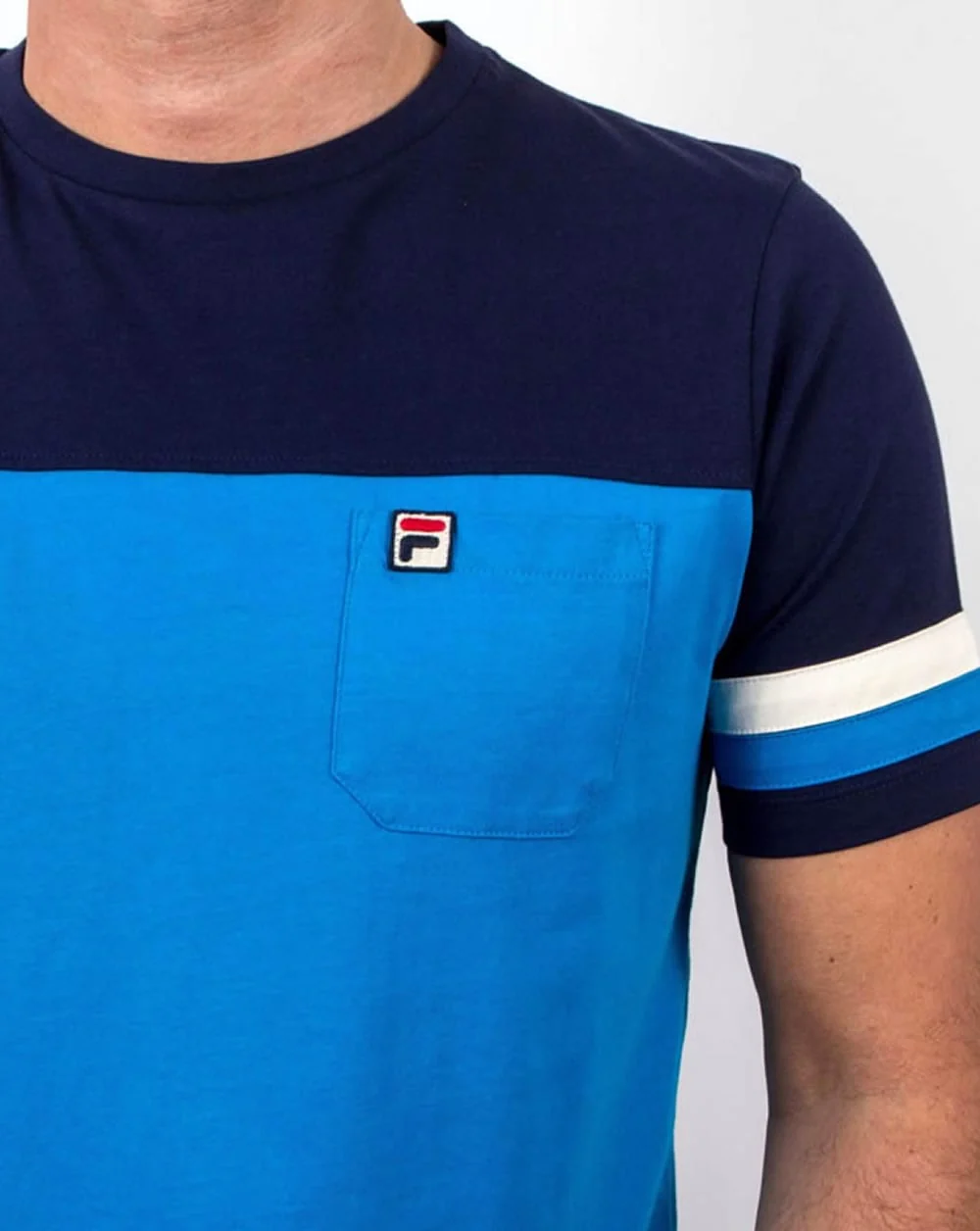 Fila Vintage Falleti T-shirt Azure Blue - Image 2