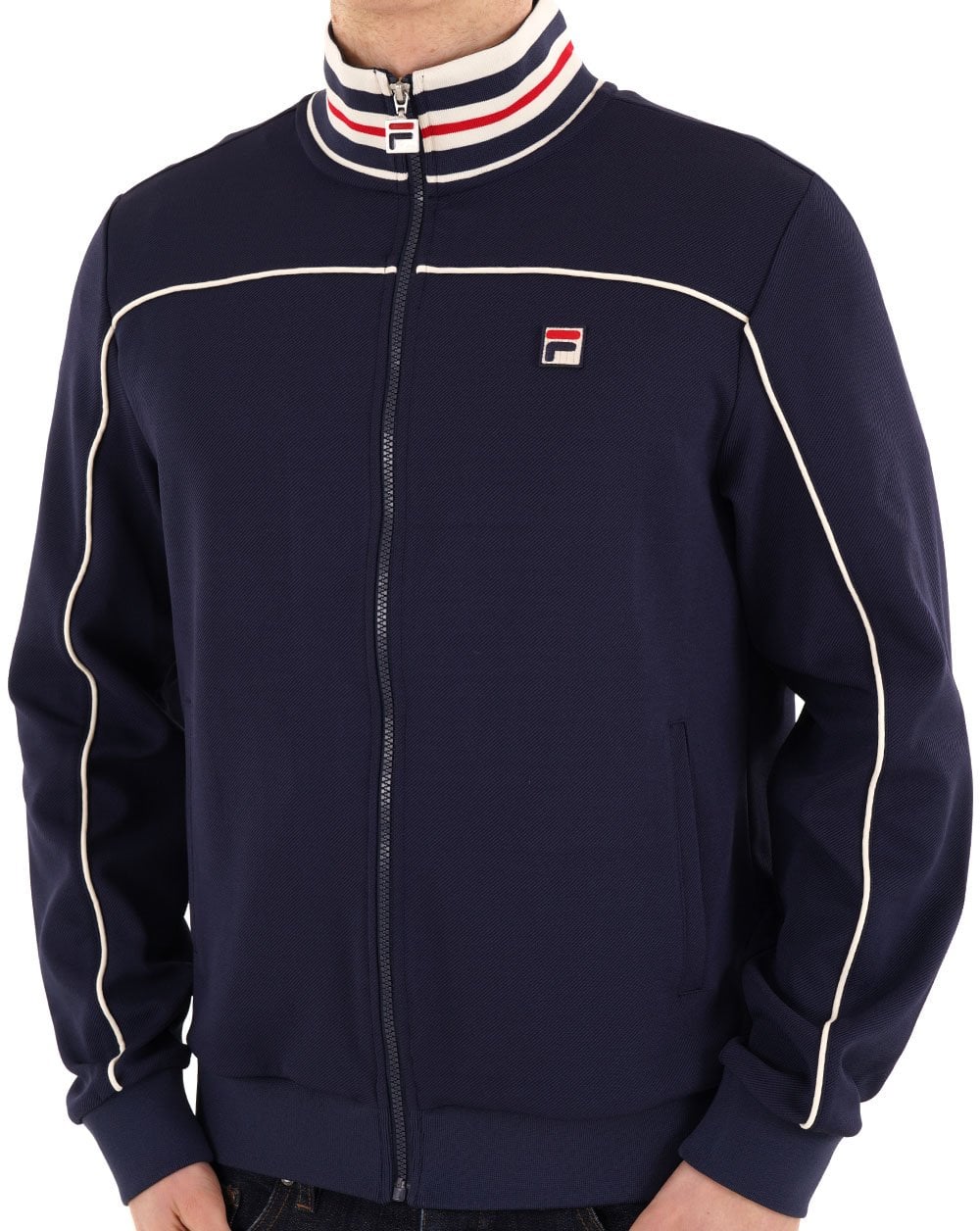 Fila Vintage Federico Track Top Navy - Image 3