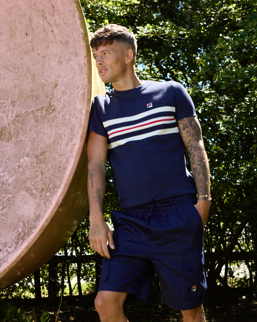 Fila Vintage Felix Cargo Shorts Navy - Image 5
