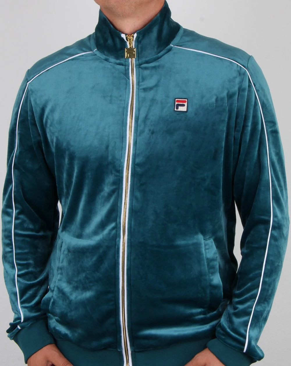 Fila Vintage Finest Velour Track Top Atlantic Blue - Image 3