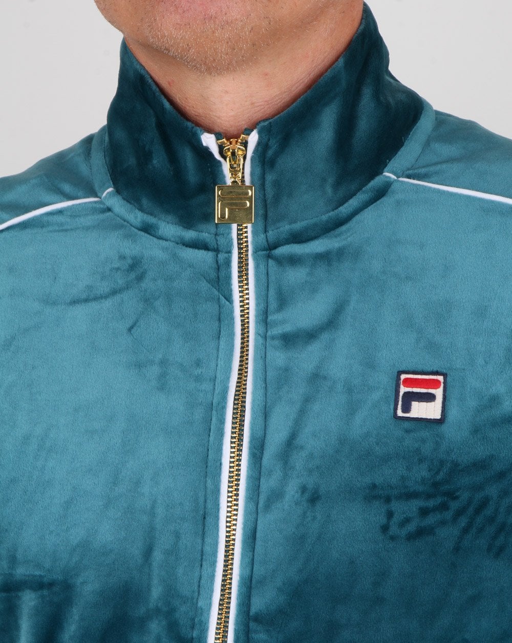Fila Vintage Finest Velour Track Top Atlantic Blue - Image 4