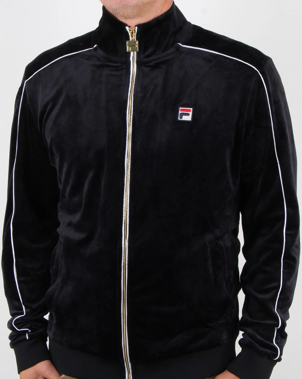 Fila Vintage Finest Velour Track Top Black