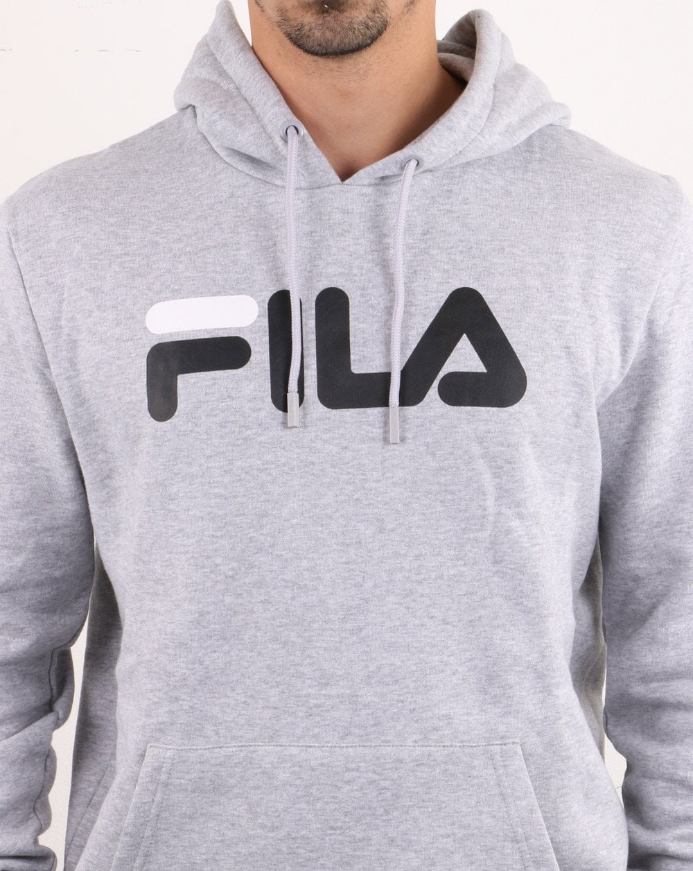 Fila Vintage Fiori Logo Hoodie Light Grey Marl - Image 4