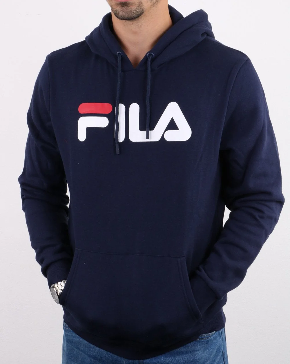 Fila Vintage Fiori Logo Hoodie Navy - Image 3