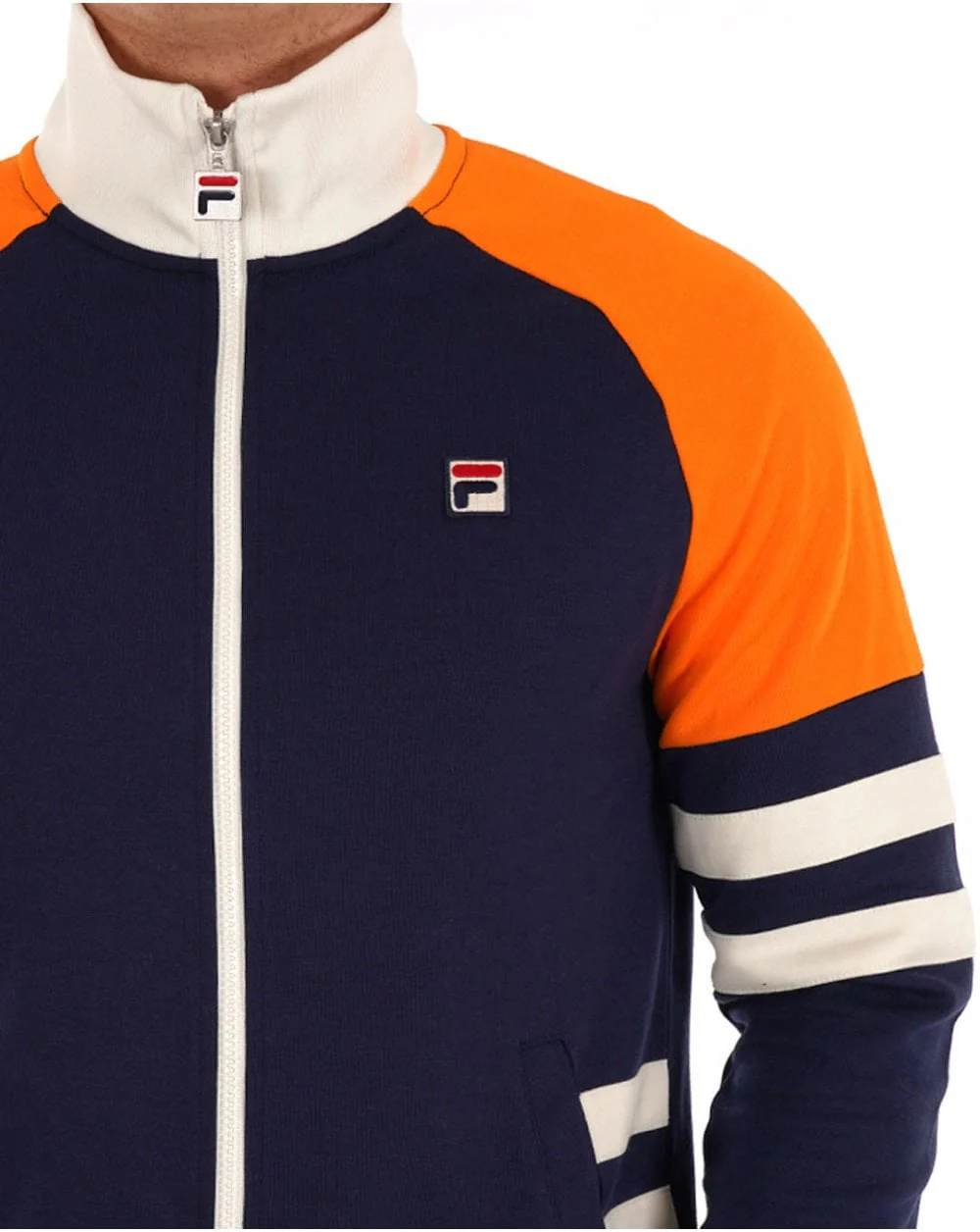 Fila Vintage Founder Track Top Navy Orange - Image 2
