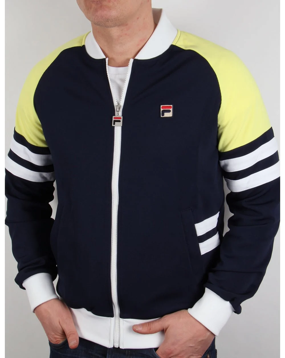 Fila Vintage Founder Track Top Navy/yellow - Image 4