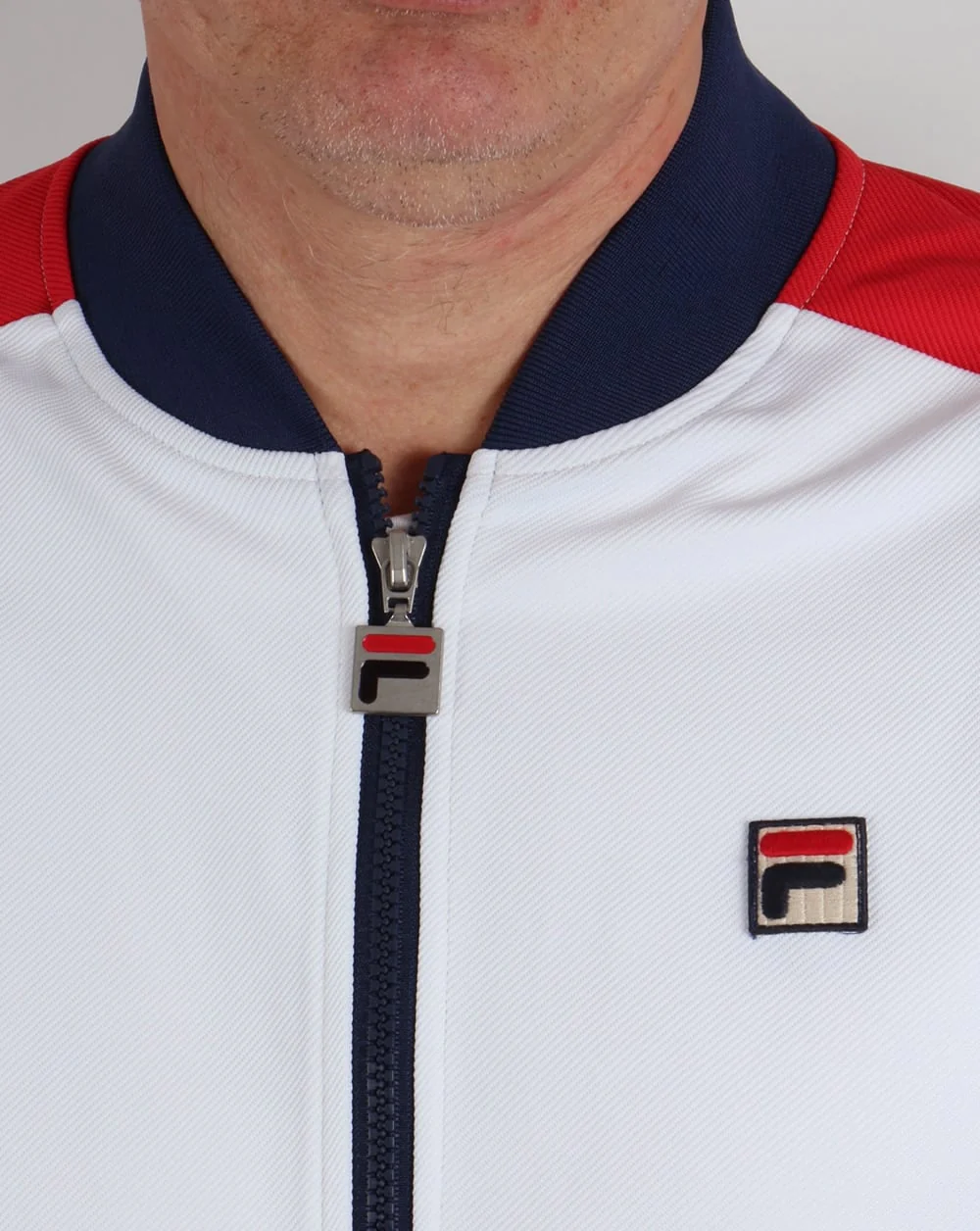 Fila Vintage Founder Track Top White/navy/red - Image 2