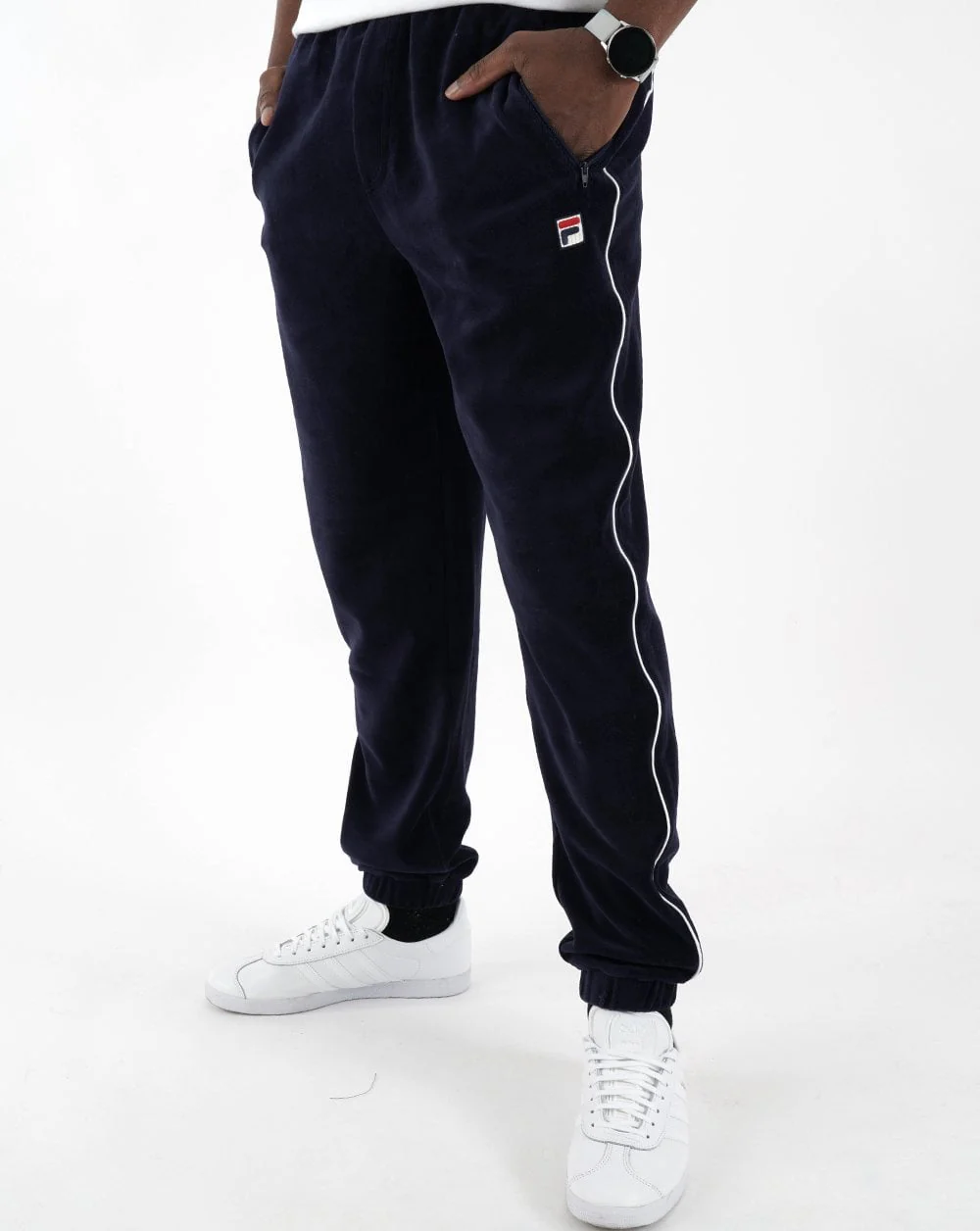 Fila Vintage Frankie Velour Track Pants Navy/White