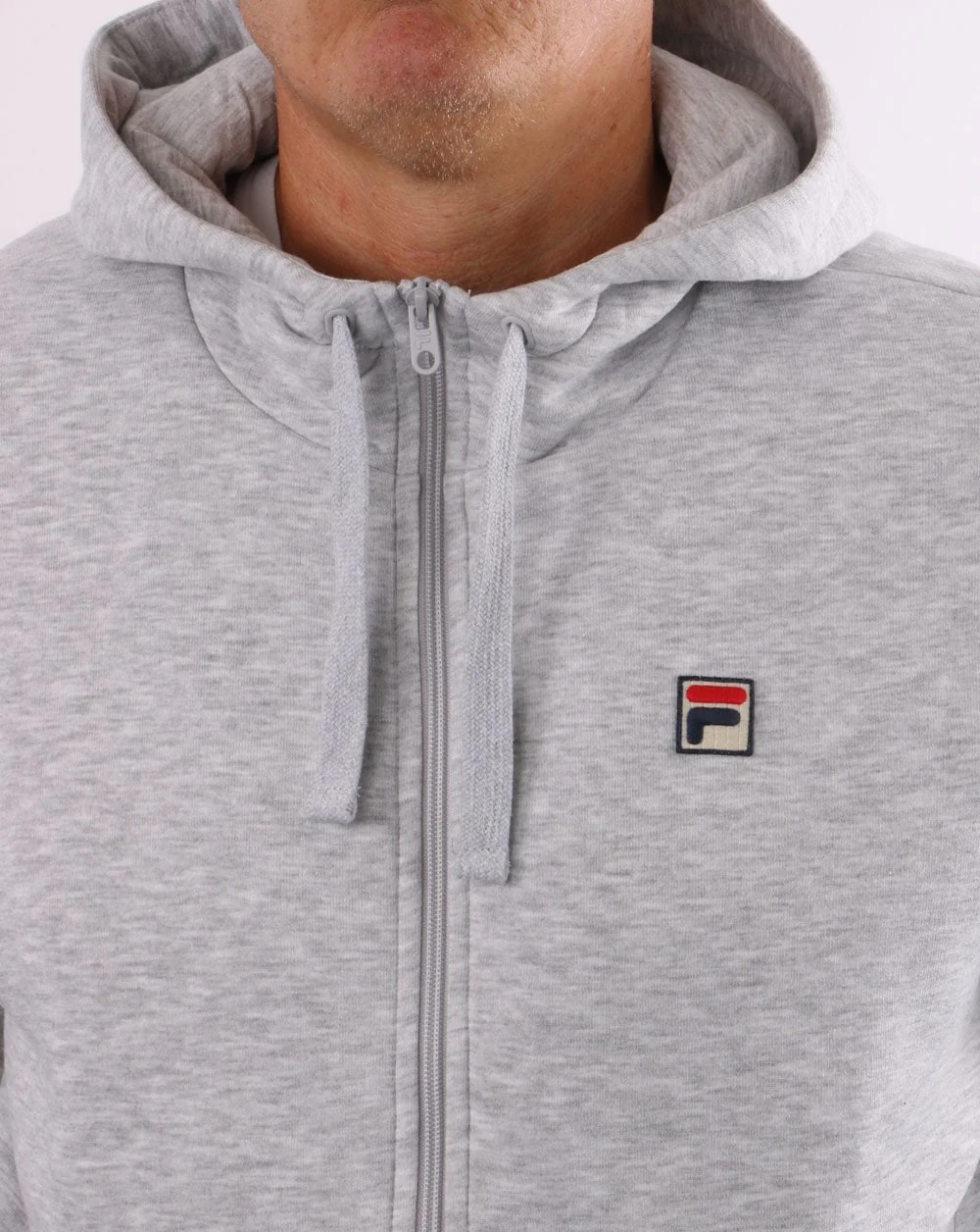 Fila Vintage Full Zip Hoody Light Grey Marl - Image 2