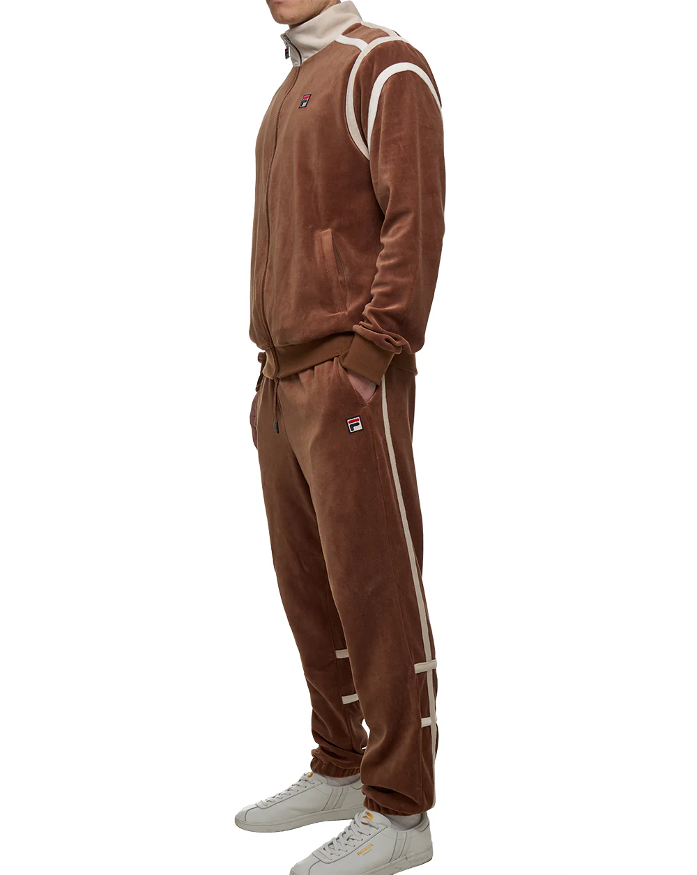 Fila Vintage Gabriele Velour Track Top Cappucino - Image 3
