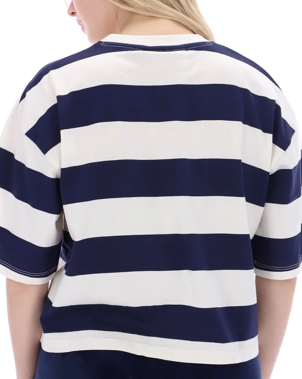 Fila Vintage Genoa Boxy Crop Tee Navy/Gardenia - Image 3