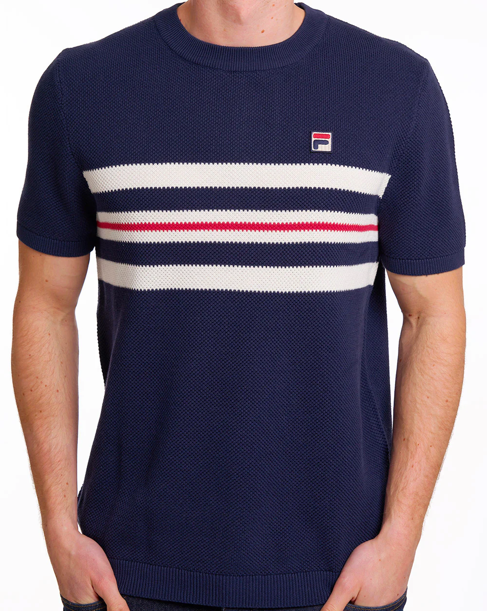 Fila Vintage Gerardo Stripe Knitted Navy - Image 3