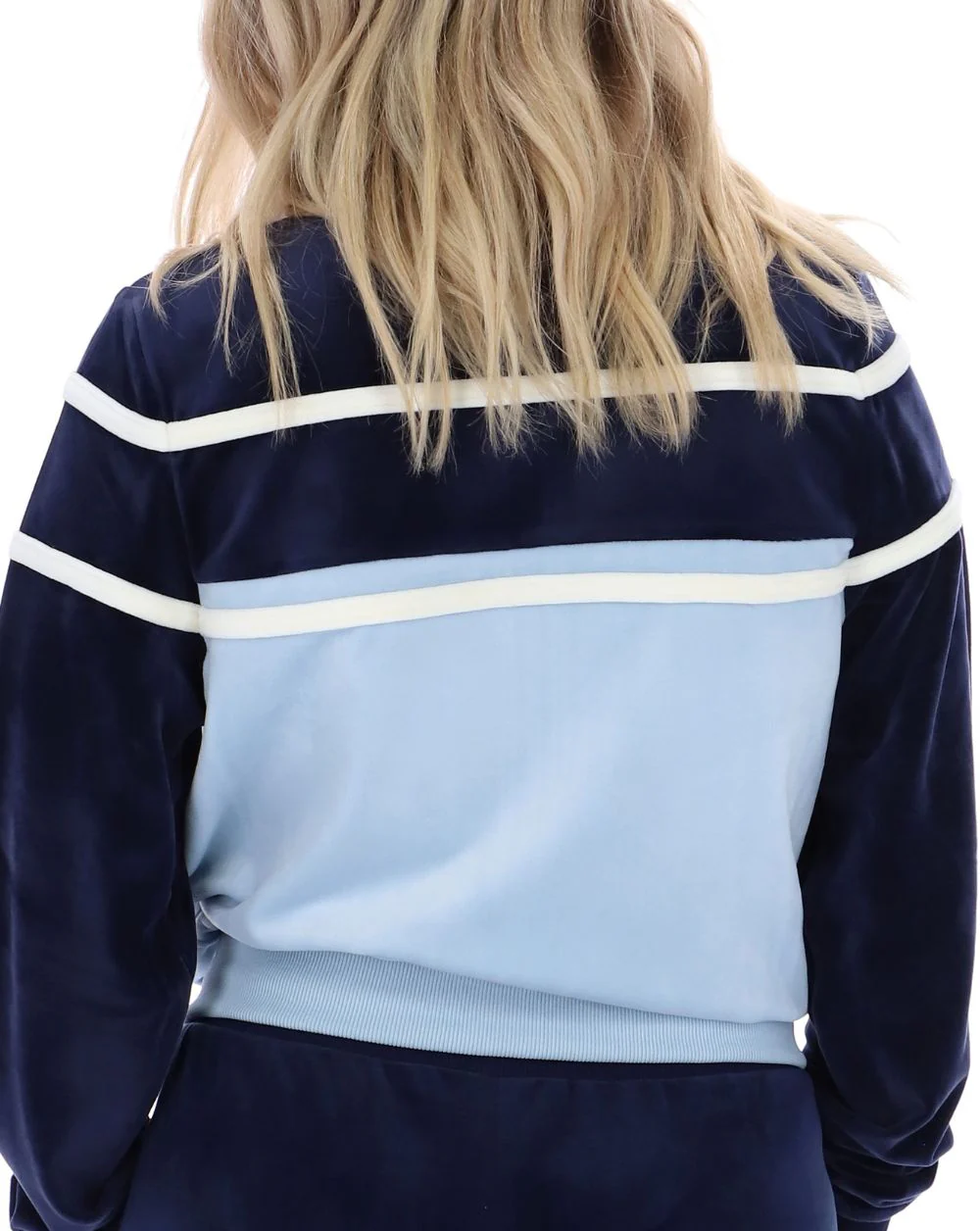 Fila Vintage Giovana Velour Track Top Navy/Sky Blue - Image 5