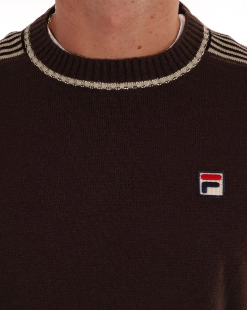 Fila Vintage Harnan Knitted Jumper Coffee Bean - Image 3