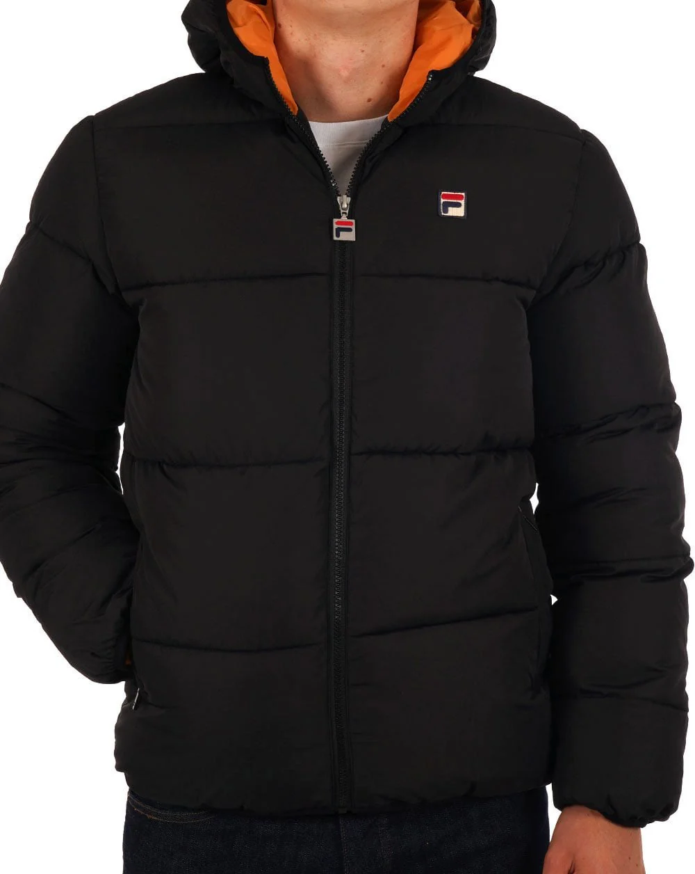 Fila Vintage Harry Puffer Jacket Black - Image 4