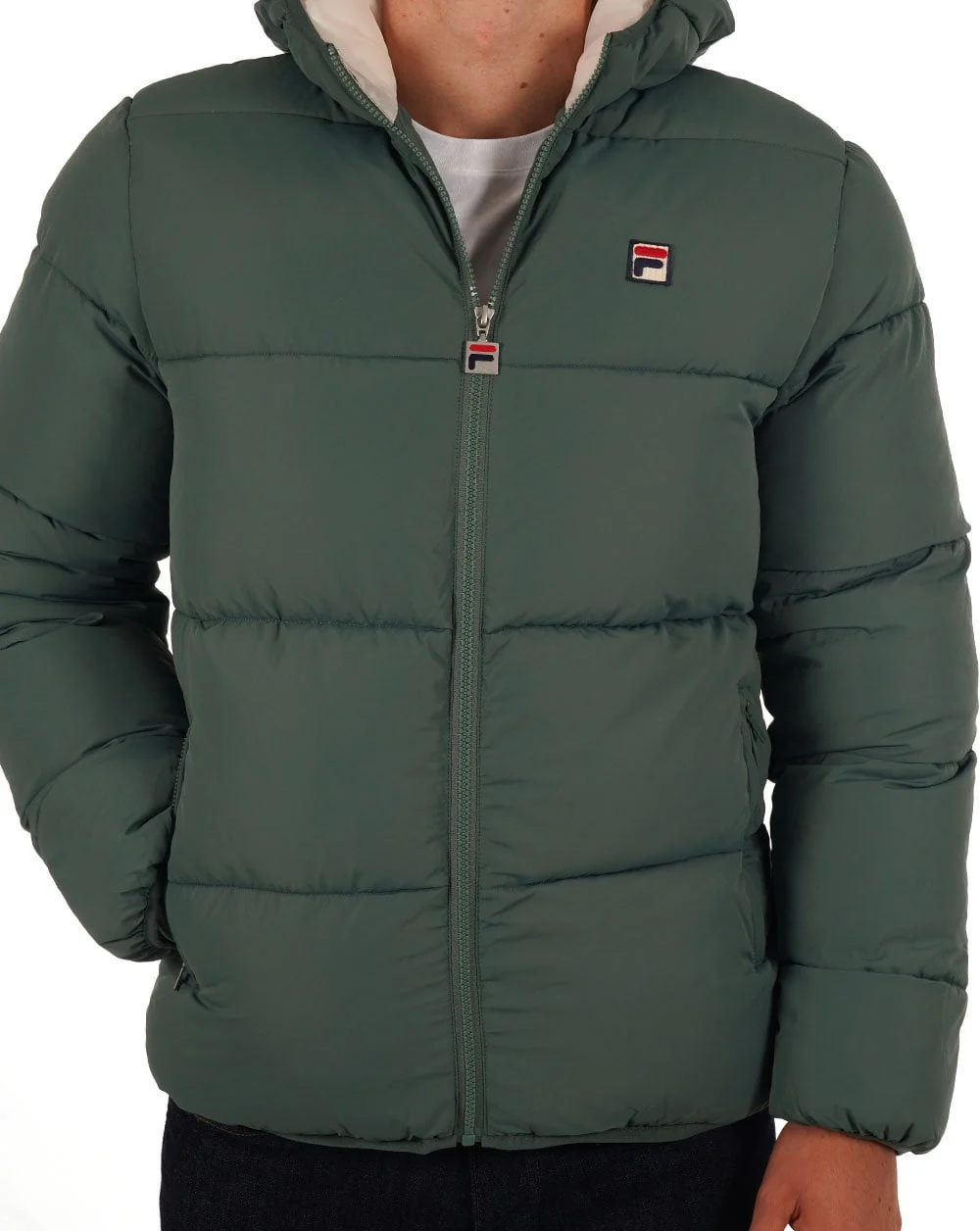Fila Vintage Harry Puffer Jacket Dark Forest - Image 4