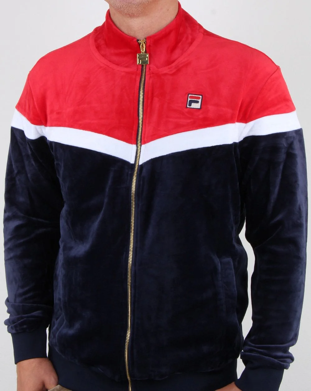 Fila Vintage Harry Velour Track Top Navy/red/white