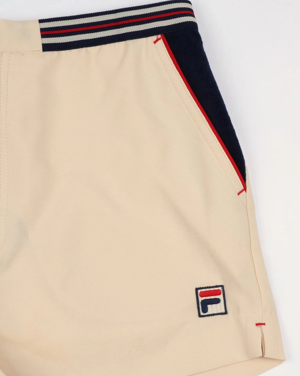 Fila Vintage High Tide 4 Shorts Off White/Navy - Image 3