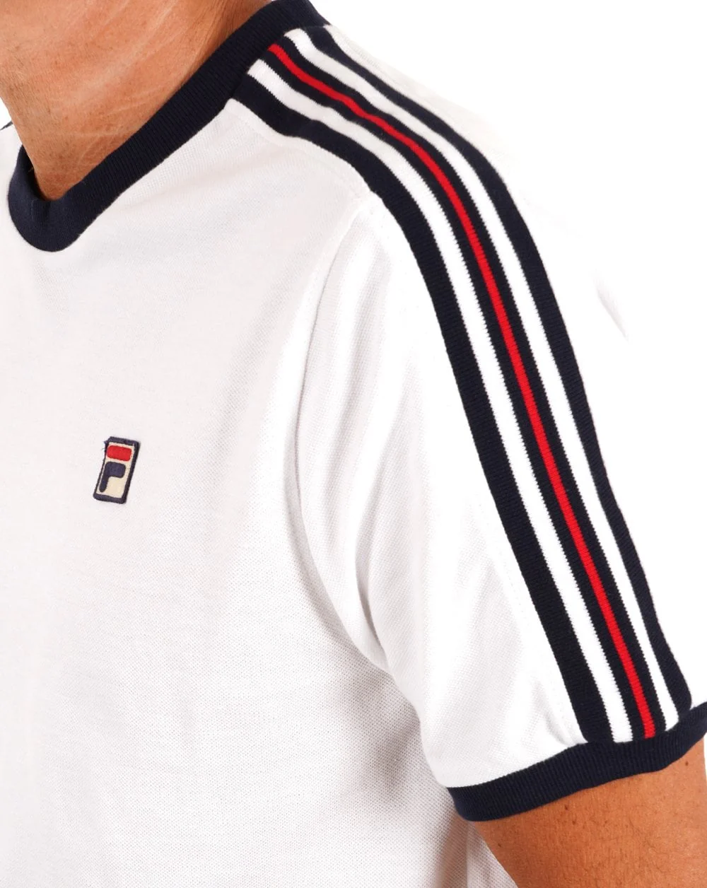 Fila Vintage Holden T Shirt White/Navy - Image 2