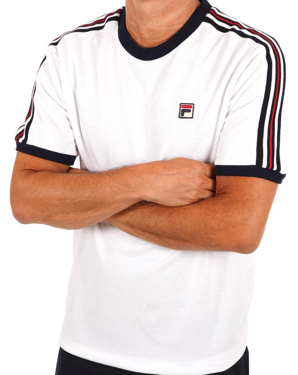 Fila Vintage Holden T Shirt White/Navy - Image 3