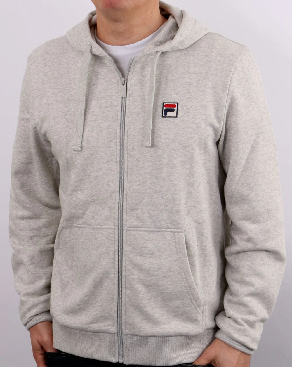 Fila Vintage Hoody Light Grey Marl - Image 3