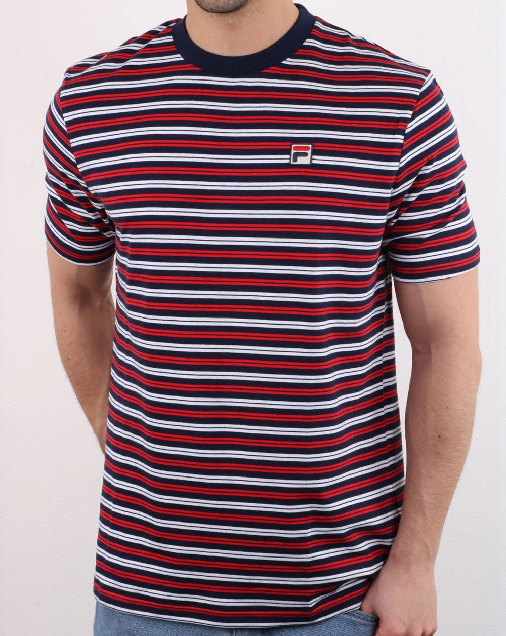 Fila Vintage Hugh T Shirt Navy/White/Red - Image 2