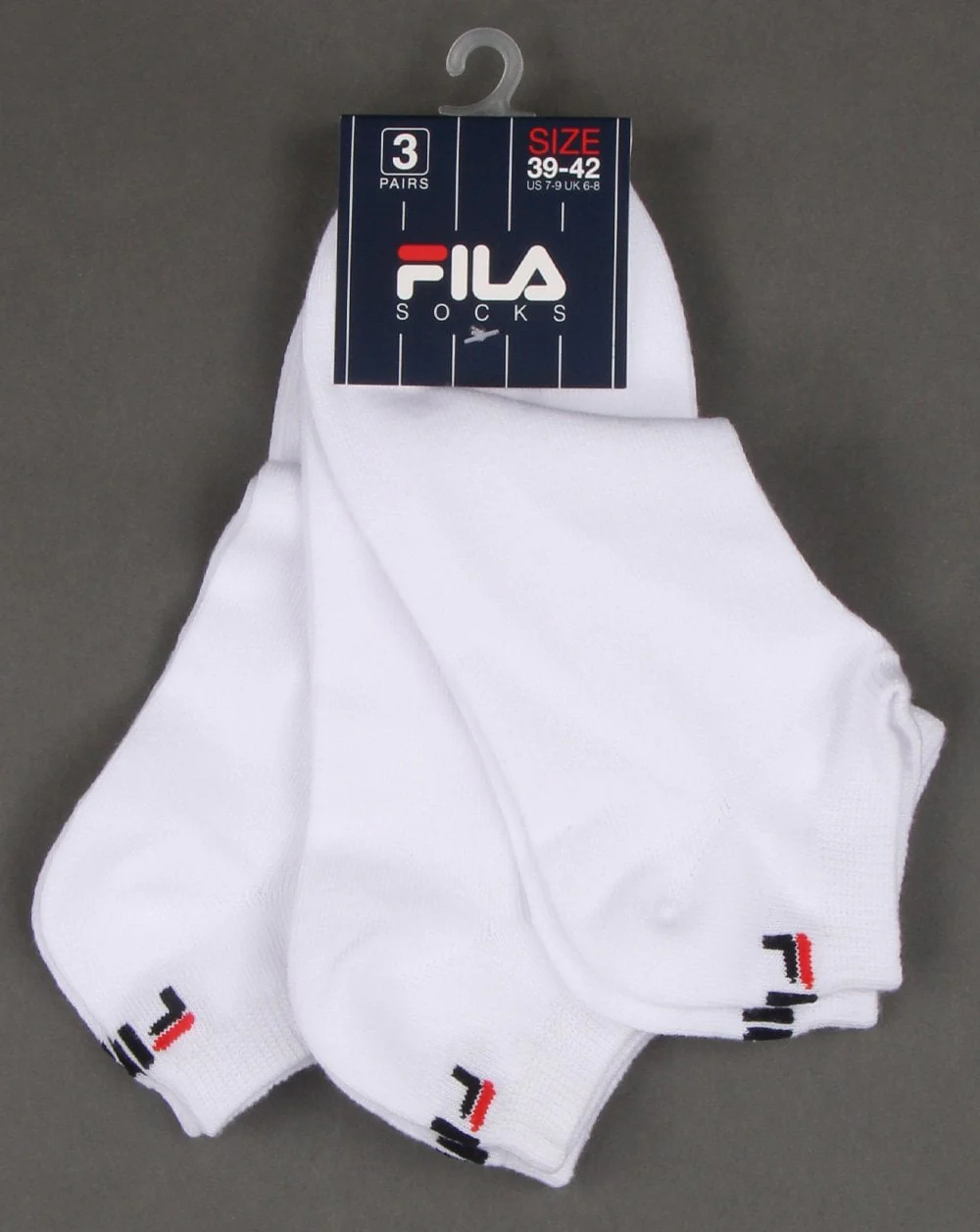 Fila Vintage Invisible Socks Triple Pack White - Image 2