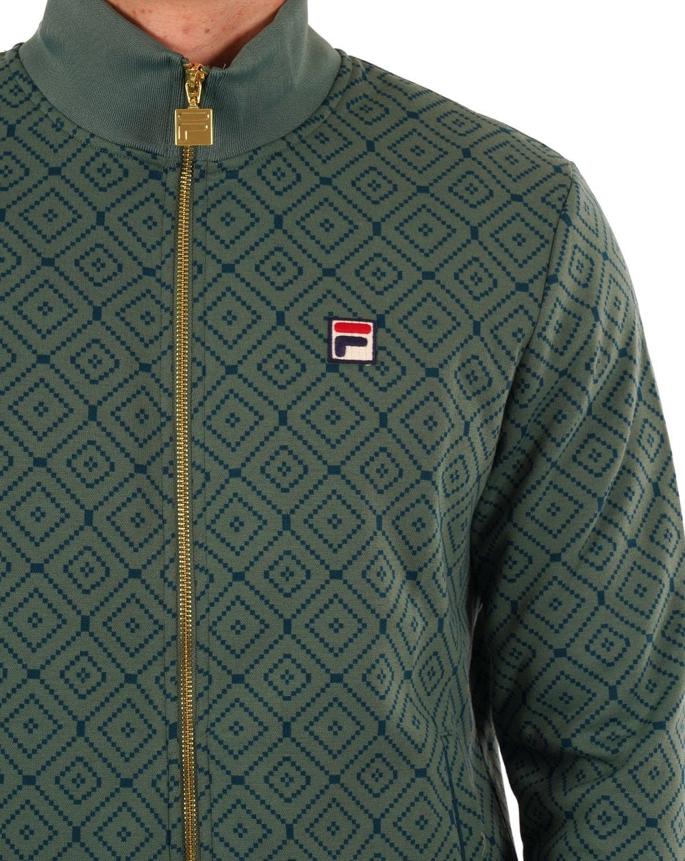 Fila Vintage Jacquard Track Top Dark Forest - Image 3
