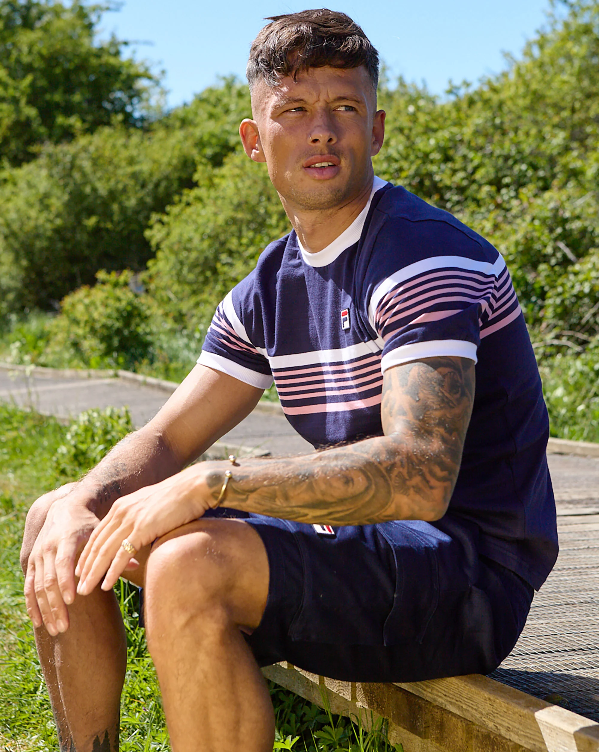 Fila Vintage James T Shirt Navy - Image 2