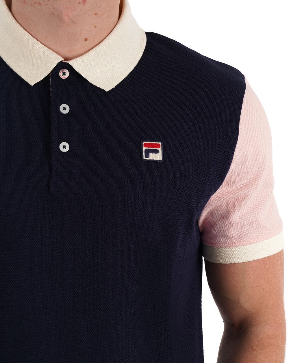 Fila Vintage Jude Polo Shirt Navy / Pink - Image 2