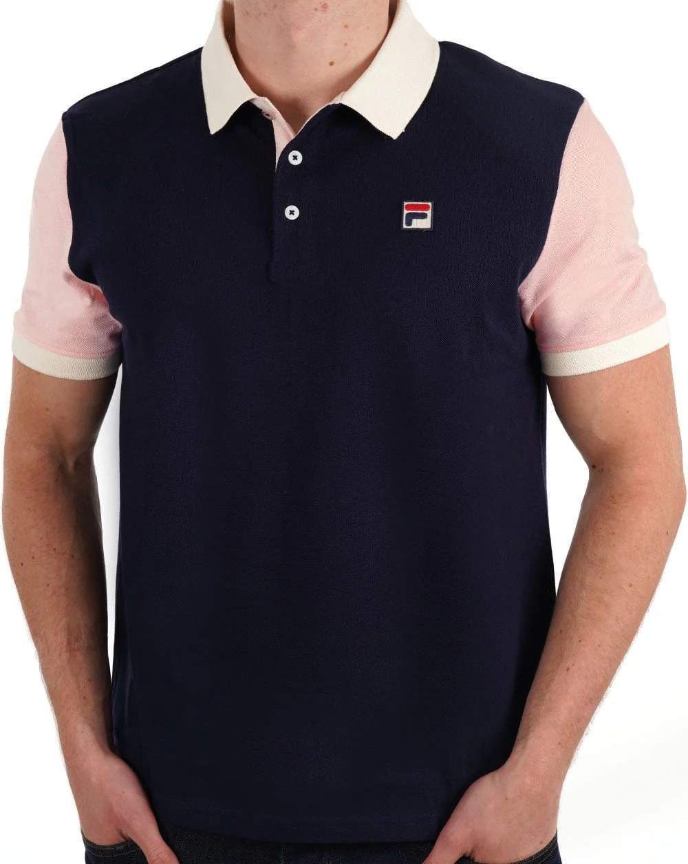 Fila Vintage Jude Polo Shirt Navy / Pink - Image 3