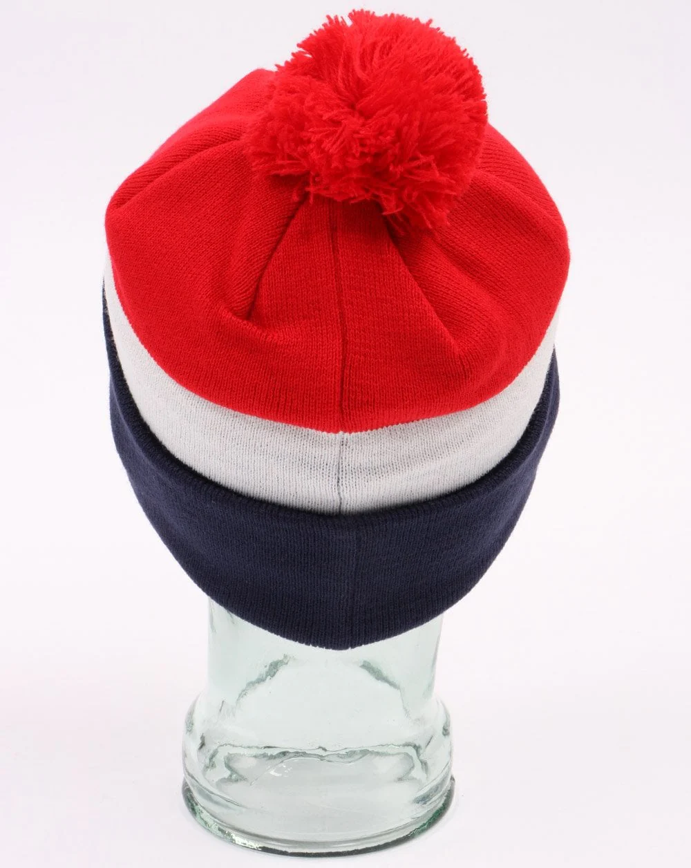Fila Vintage Kato Jacquard Bobble Hat Beanie Navy - Image 3