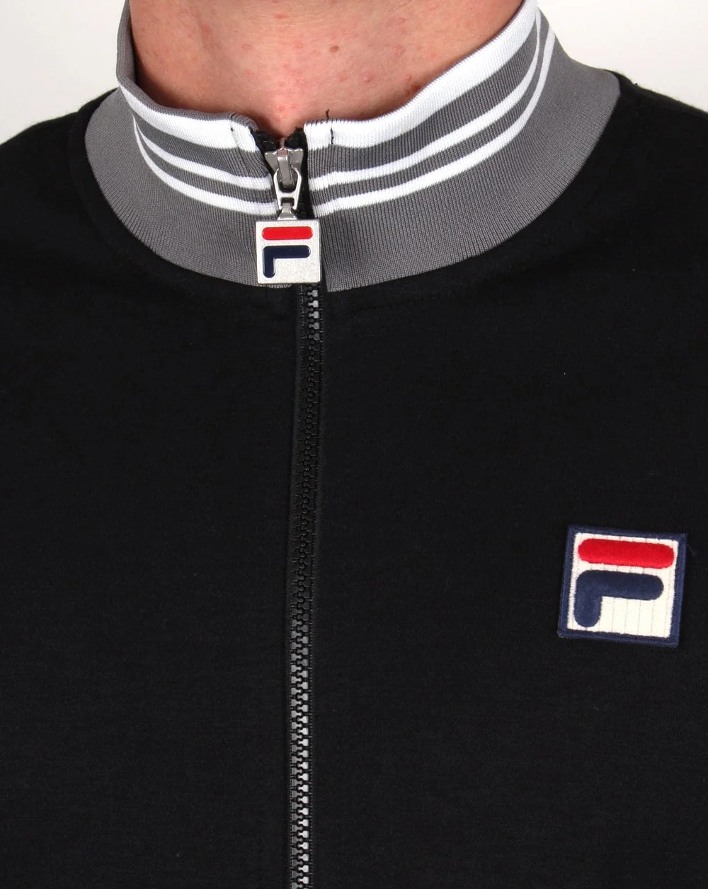 Fila Vintage Kesha Track Top Black/Grey - Image 3