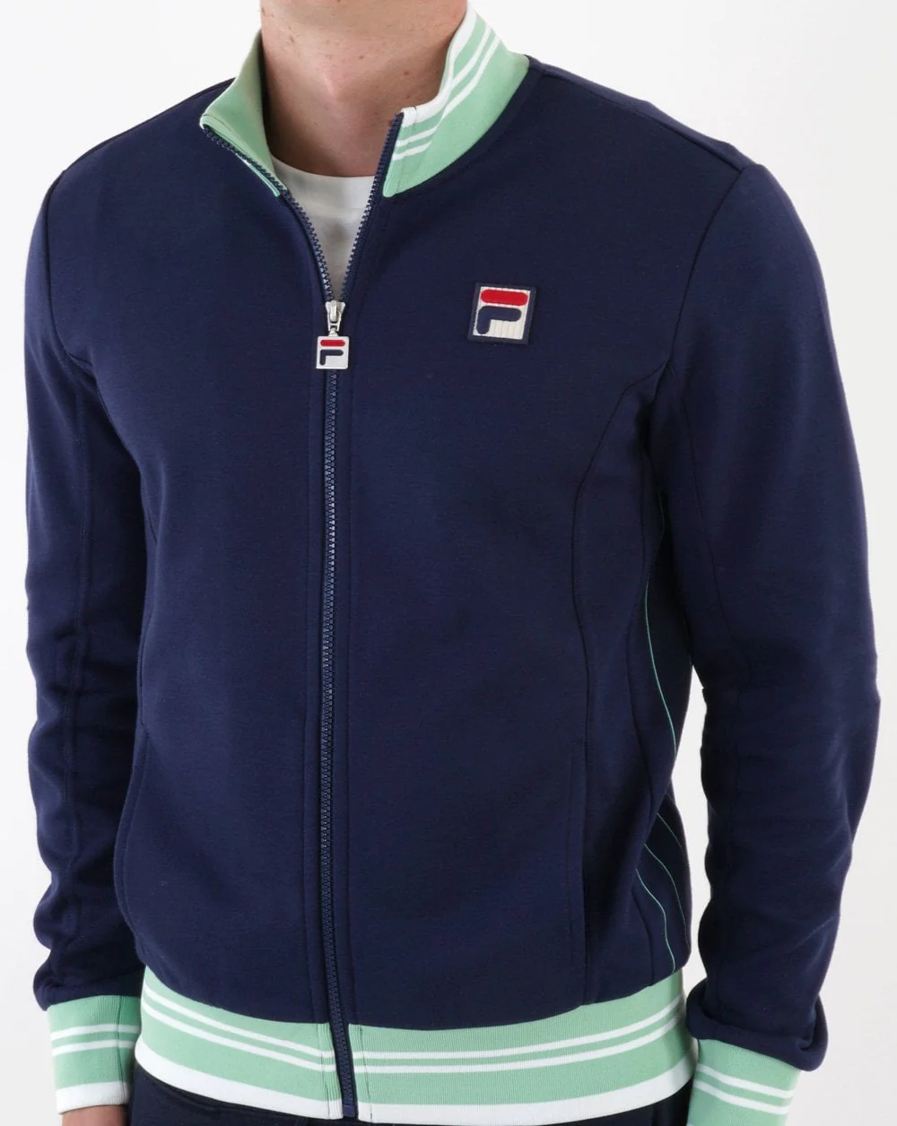 Fila Vintage Kesha Track Top Navy/ Mint Green - Image 4
