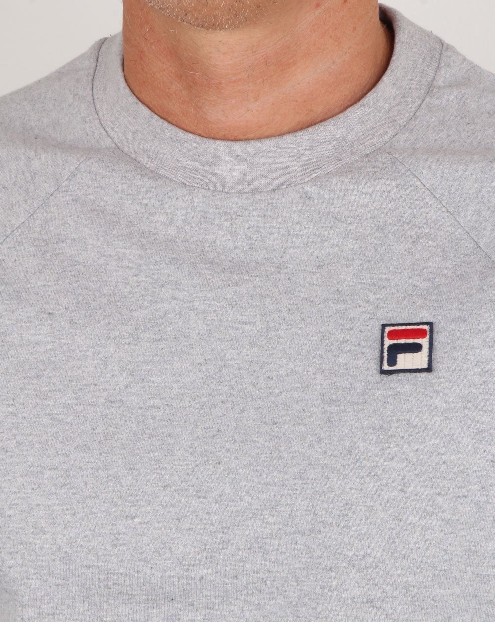 Fila Vintage Long Sleeve T Shirt Light Grey Marl - Image 2