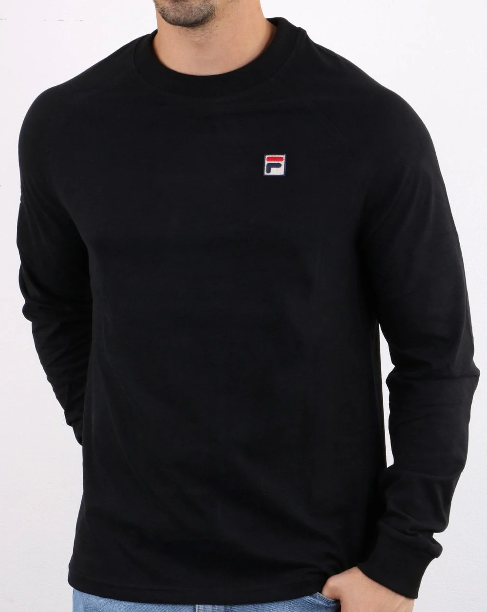 Fila Vintage Long Sleeved T Shirt Black - Image 2