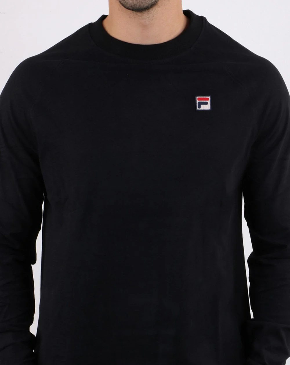 Fila Vintage Long Sleeved T Shirt Black - Image 3