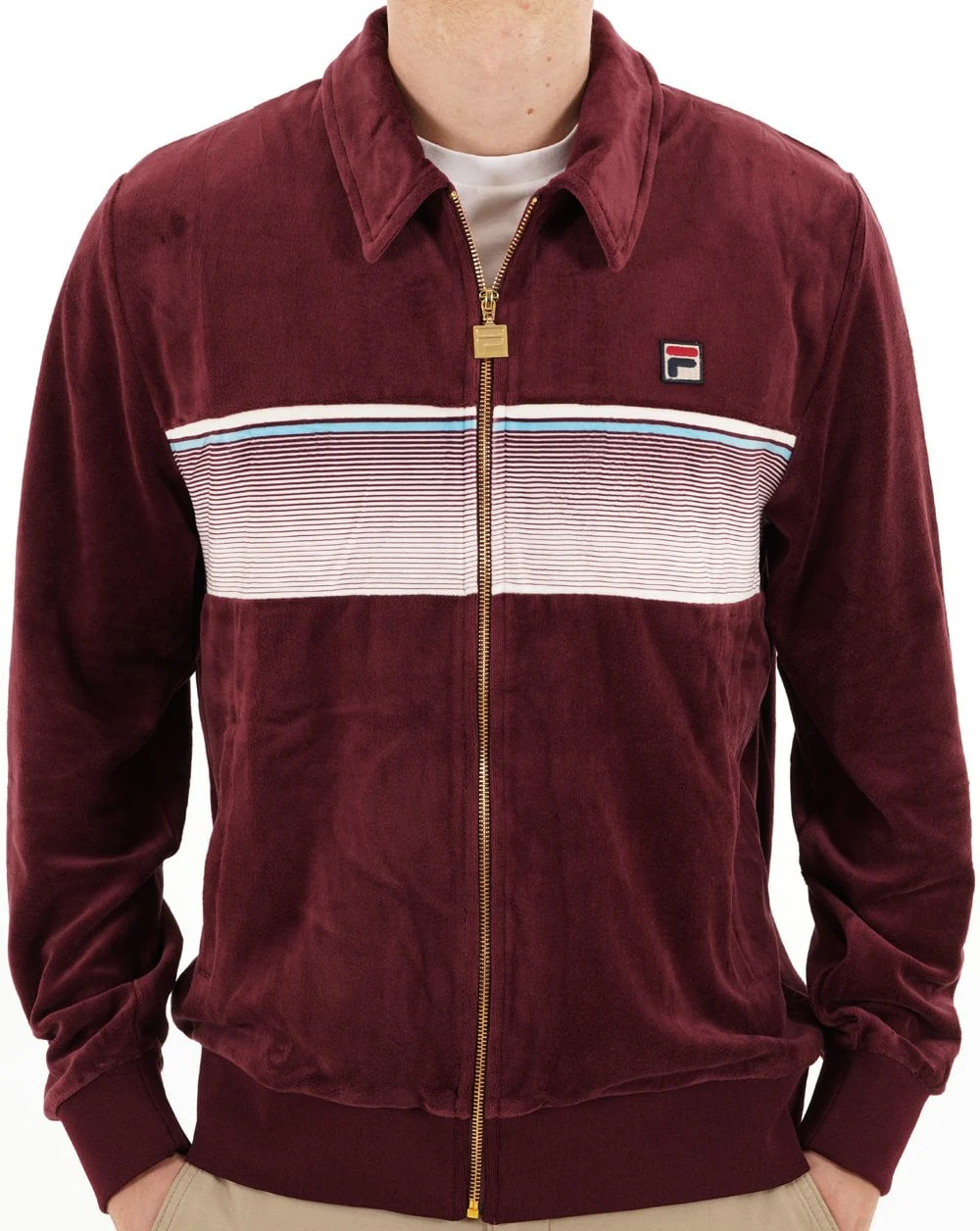 Fila Vintage Malakai Velour Track Top Port