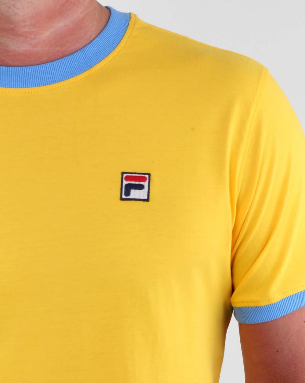 Fila Vintage Marconi T Shirt Yellow/lake Blue - Image 2