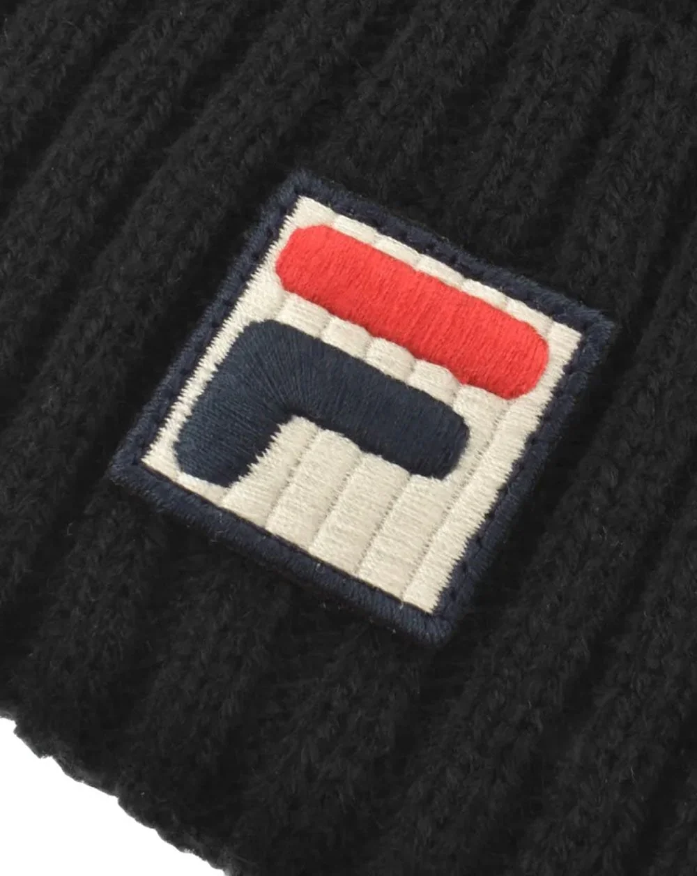 Fila Vintage Markee Pom Pom Beanie Black/Grey - Image 2
