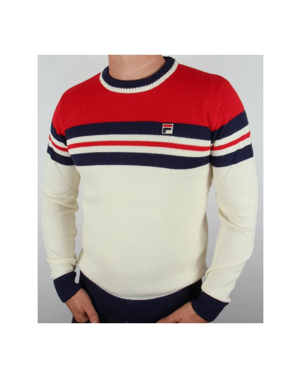 Fila Vintage Martelli Jumper Gardenia/Red/Navy